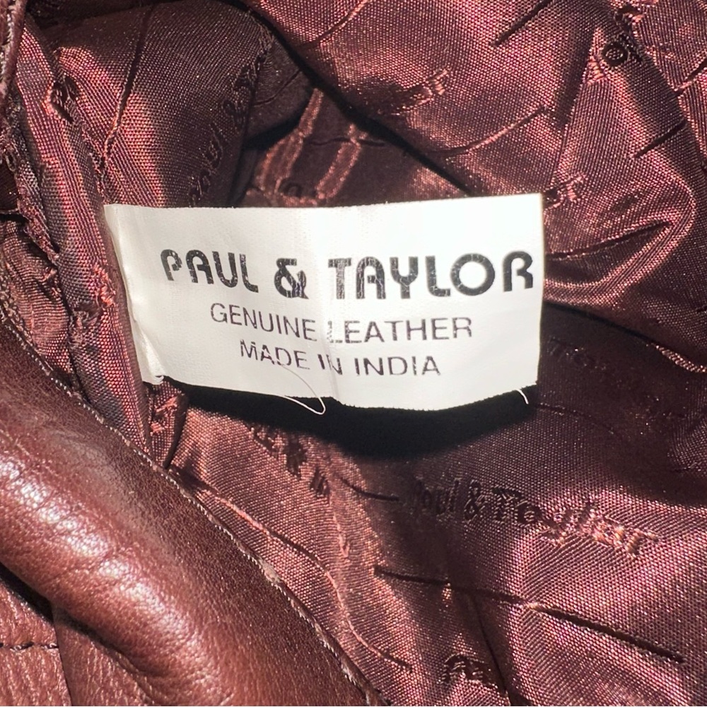 VINTAGE 90’s Paul and Taylor Brown Leather Large Sling Backpack Unisex - Picture 15 of 15